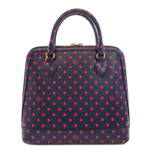 Gucci 620850 Horsebit Polka Dot Handbag Leather Women's GUCCI Bags